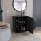 Tuhome Lafayette Bar Cabinet with 4-Bottle Rack. Upper Glass Holder and Dual Door Design-Black MLW9073 - alternate 6